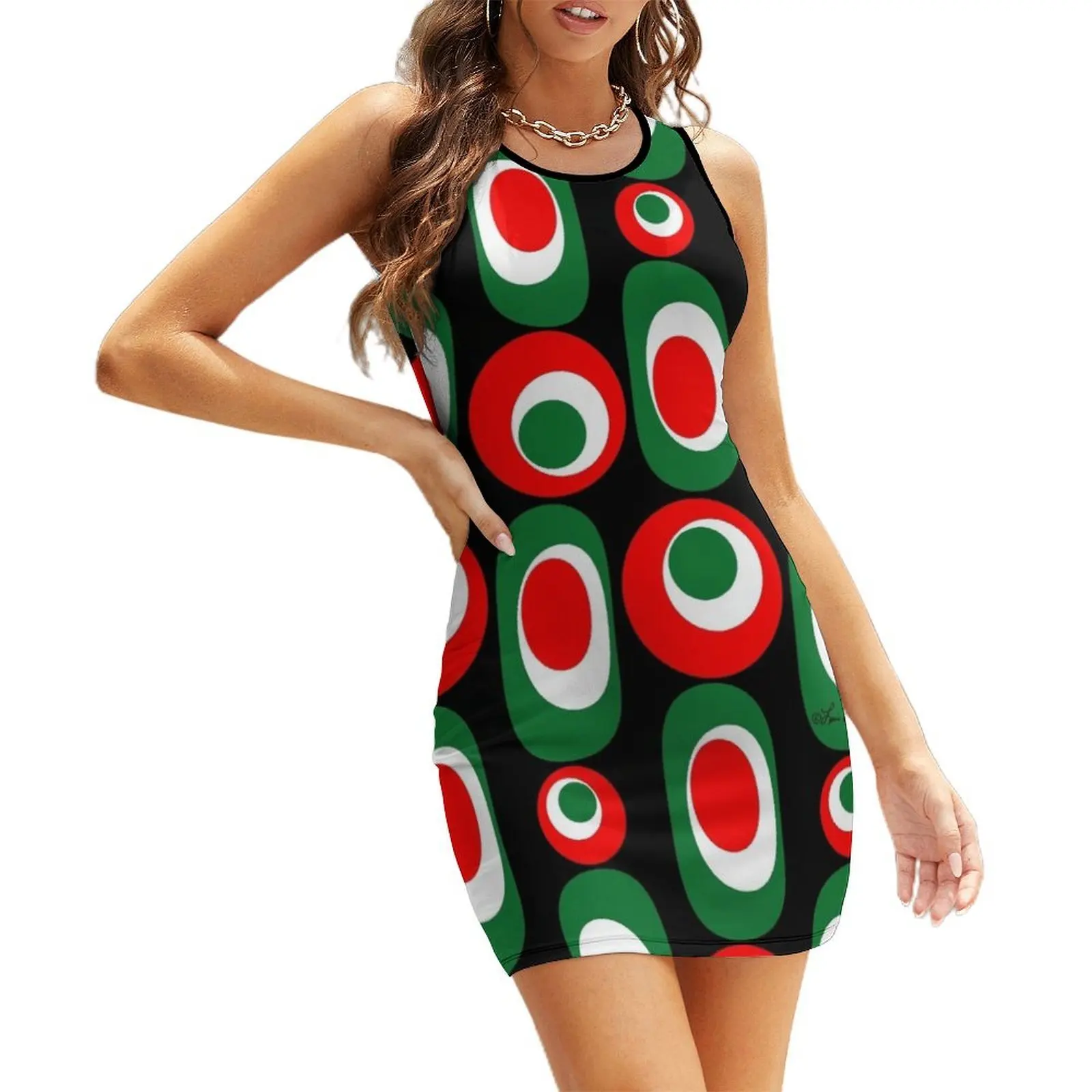 

Mid Century Mod Christmas Sleeveless Sundress clothes for woman summer women's dress 2025 dress for woman Dress woman