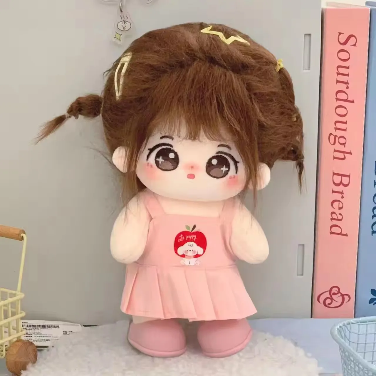 Muñeco de peluche Kawaii Idol para niñas, figura de superestrella, muñeca de algodón, cuerpo gordo, puede cambiar ropa, juguete de vestir, coleccionar regalos de navidad, 20cm