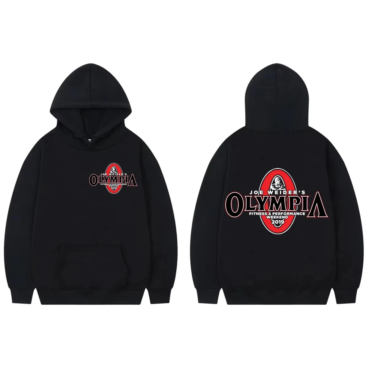 Olympia Fitness Double Sided Graphic Hoodies Men Women Fashion Vintage Gym Sweatshirts High Quality Fleece Oversized Pullovers