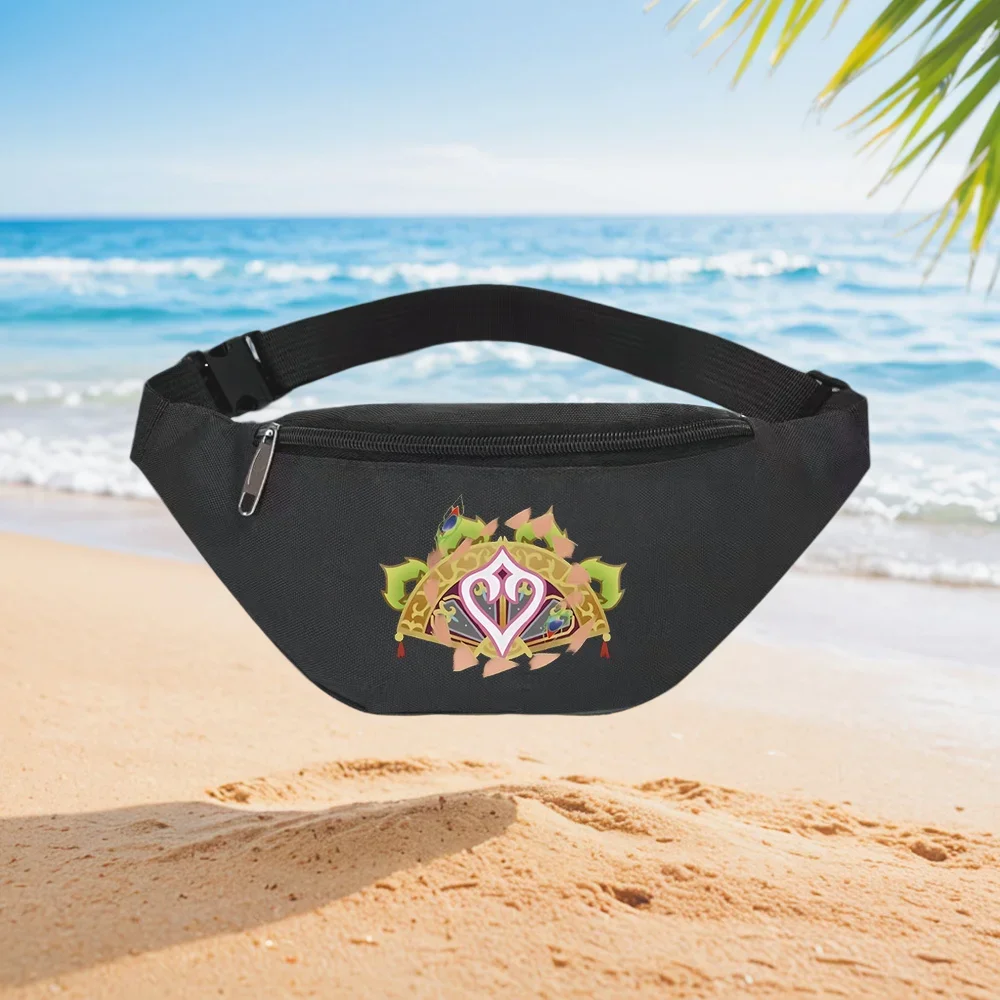 

Elegant Heart-Shaped Fan Design Waist Backpack Crossbody Chest Bag Street Casual Sporty Fashionable Simple Unique Printed Design