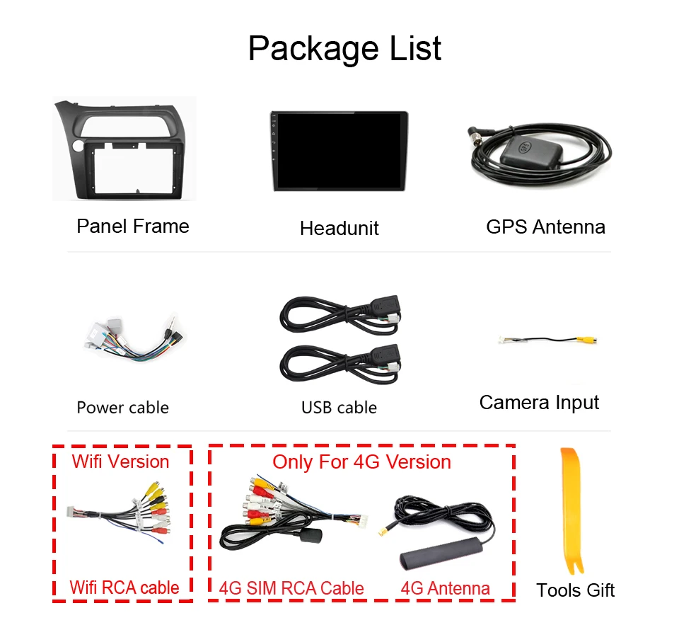 Roadwise-Androidカーラジオ,マルチメディアプレーヤー,4g,wifi,GPS, DVD,2din,ステレオ,車用,ホンダシビック,ハッチバック,2006, 2007, 2008, 2009, 2011