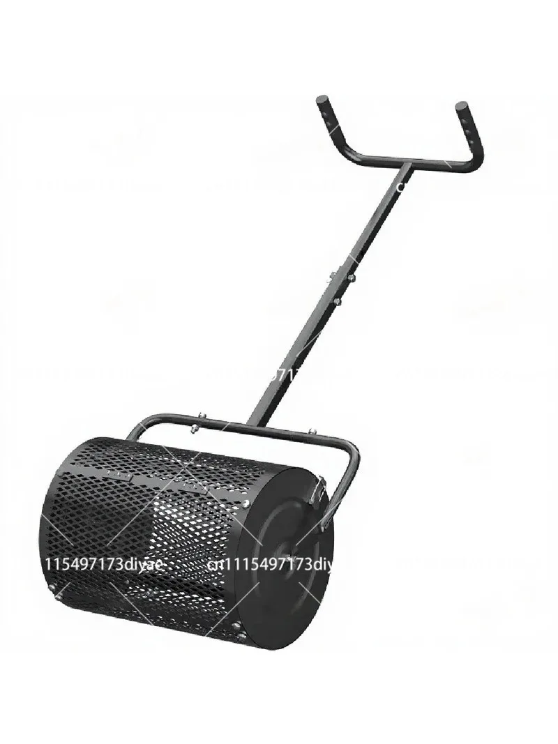 Lawn Compost Spreader, Peat Moss Spreader, Fertilizer Spreader with Adjustable Handle
