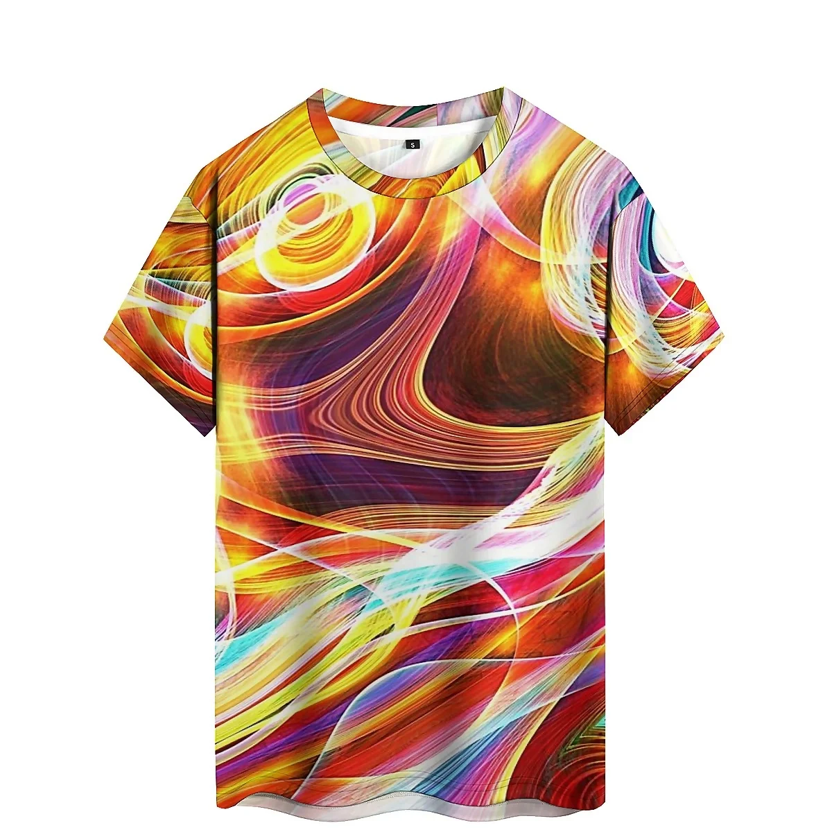 Men's 3D Printed Short-sleeved T-shirts Are Loose and Animal-patterned, and Are Made of Lightweight and Breathable Polyester