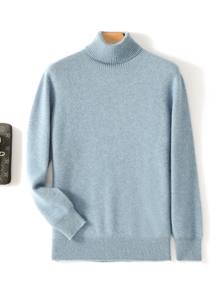 

MEETCC Luxury Men 100% Cashmere Pullover Thick Warm Turtleneck Sweater Autumn Winter Basic Cashmere Knitwear Quality Jumpers
