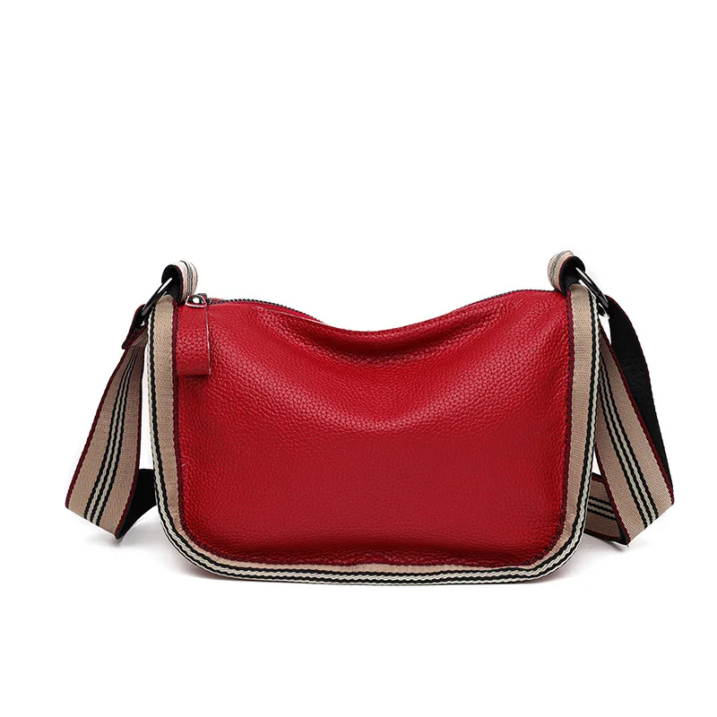 Sac en cuir pour femmes, sacoche à bandoulière de grande capacité en cuir de vache de première couche pour envoyer à la mère, célébrité Internet à large bande, nouvelle collection 2025