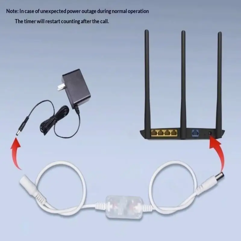 1Pc Timing 24H Automatic Power Off Reset Line DC 5V-15V 5.5x2.1mm Rout-er Rebooter WiFi Reset Router Timing Restart Module