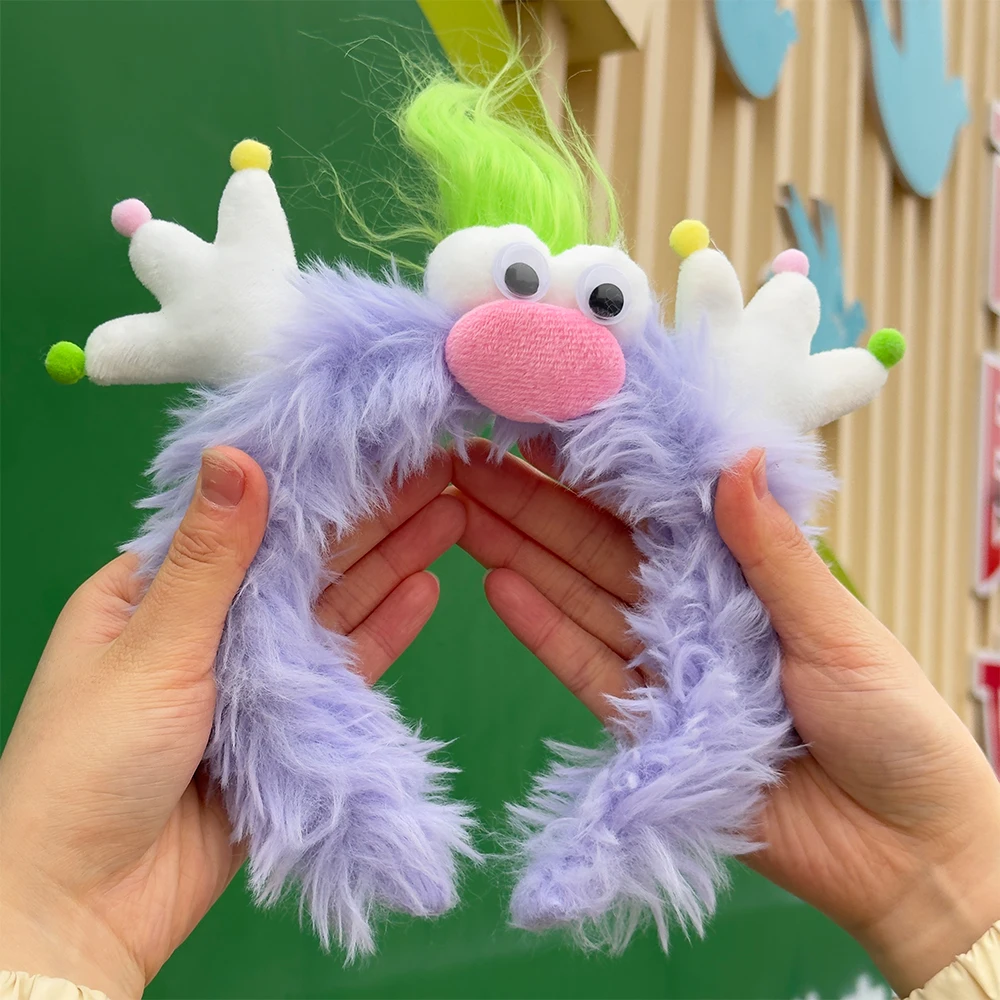 

Winter Funny Ugly Doll Hairbands Cute Children Kids Headband Girl Dopamine Cartoon Plush Hairband Hair Accessories