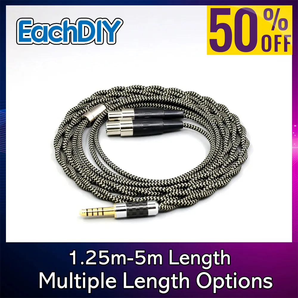 2-ядерный кабель для наушников Litz OFC 2,8 мм с плетеным рукавом для HEDD Air Motion Transformer HEDDphone ONE LN 008069