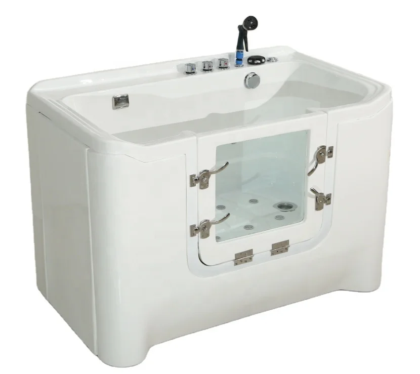 

Modern Luxury Acrylic Dog Bathtub Pet Grooming with Air Massage Freestanding Installation for Bathroom
