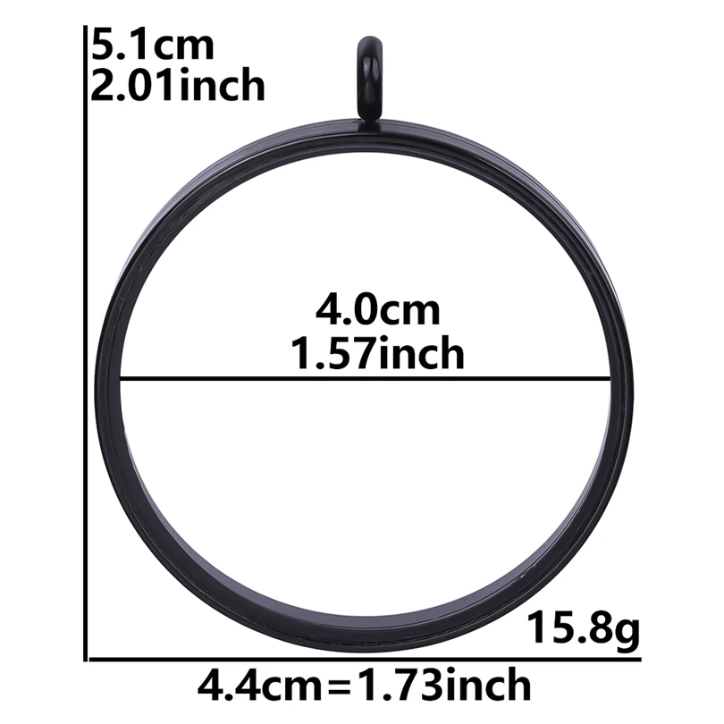 1Pc Round Coin Holder Floating Medallion Pendant, DIY Locket