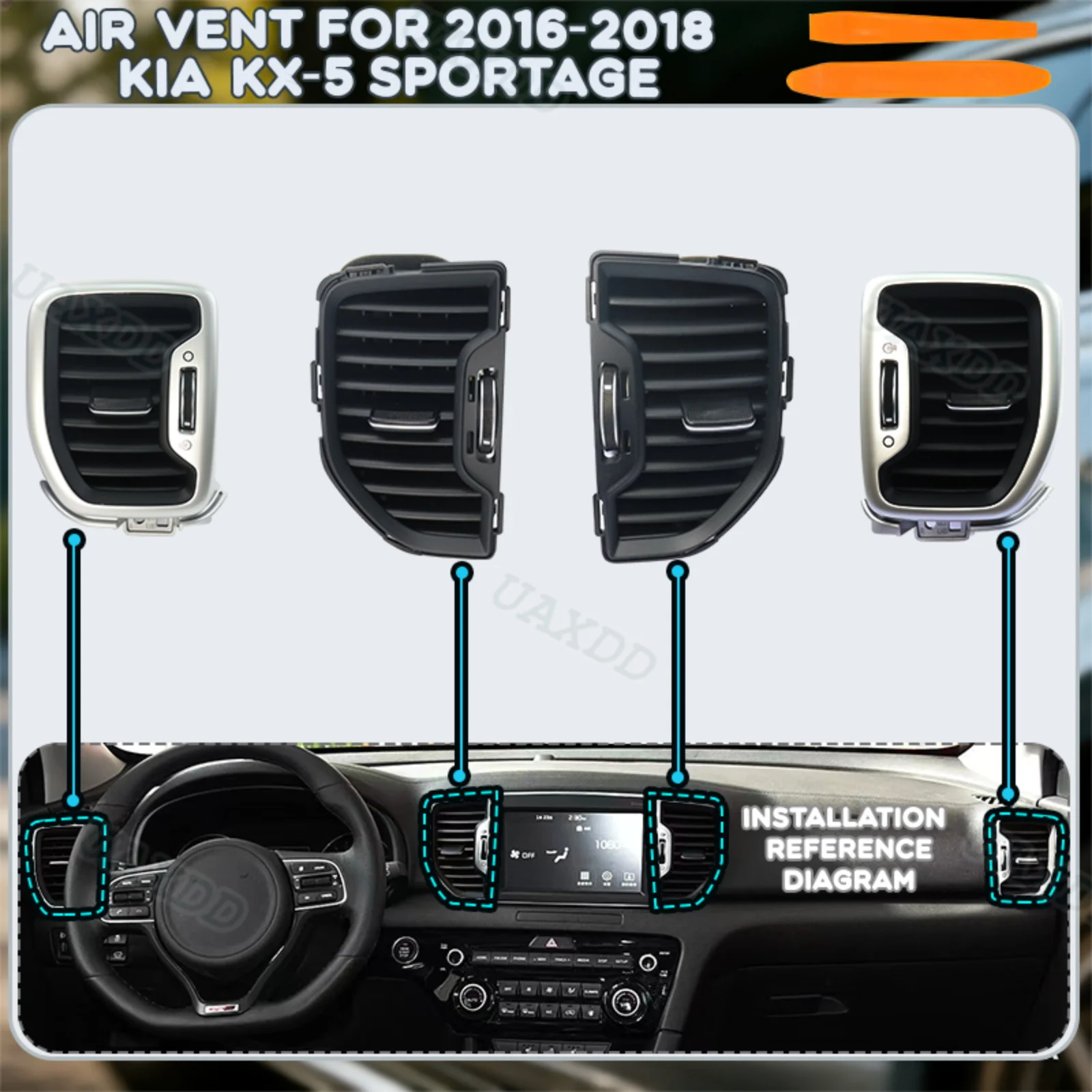 air conditioning assembly For 2016-2018 Kia KX-5 SPORTAGE 2 Din Kit Parts vent HVAC Automotive Ventilation equipment car grille