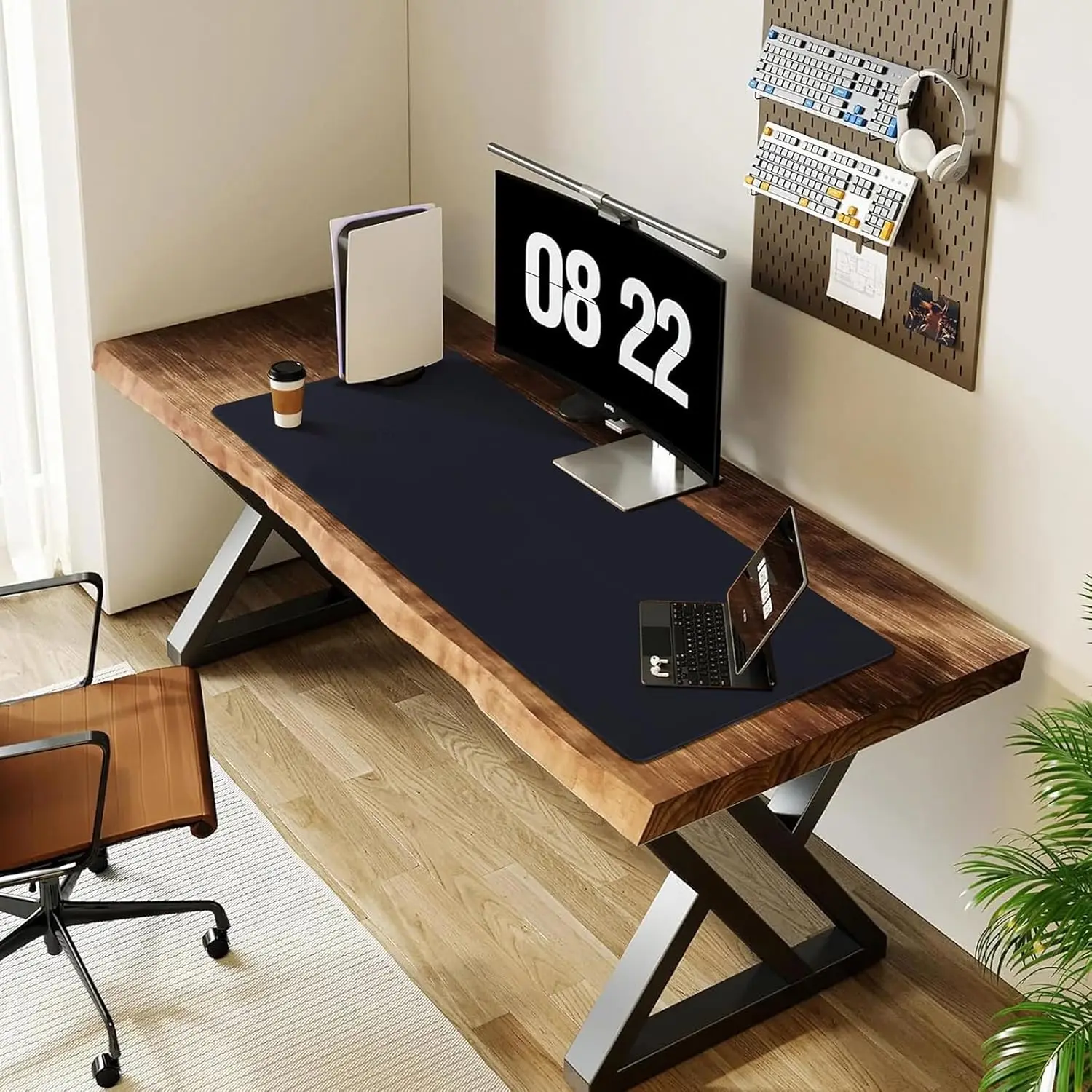 

Large Gaming Mouse Pads, XLComputer Desk Matt for Desktop Keyboard and Mouse Office Desk Pad Protector Mats, Black Mouse pad