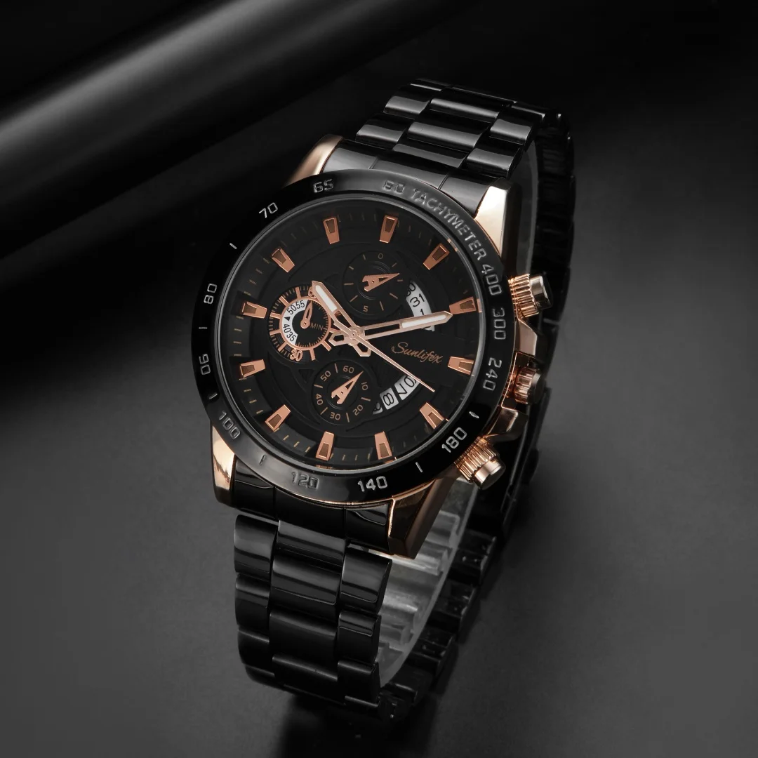 ساعات كوارتز رجالية فاخرة الفولاذ المقاوم للصدأ تاريخ رجال الأعمال ساعة اليد الجوف الرياضة رجل ساعة الذكور ساعة Relogio Masculino