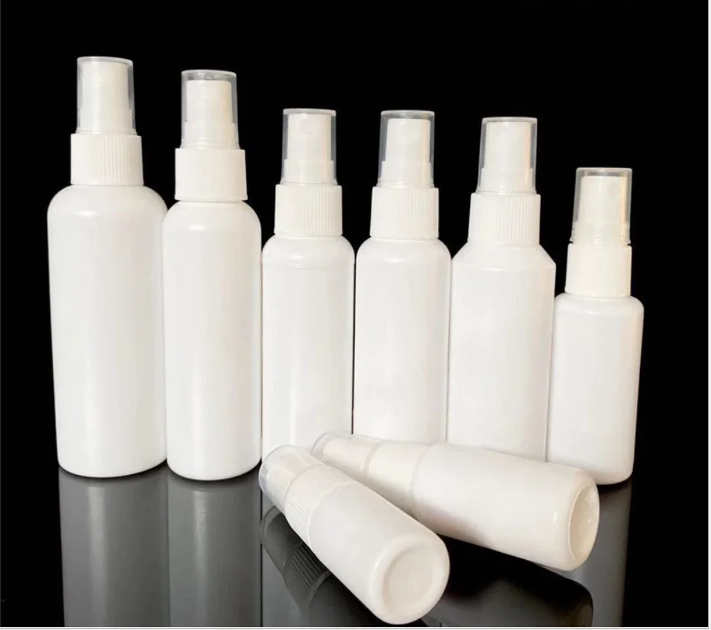 

100PCS/LOT White Spray Bottle 10ml 20ml 30ml 50ml 60ml 100ml Empty Perfume Vial Refillable Mist Pump Atomizer Travel Accessories