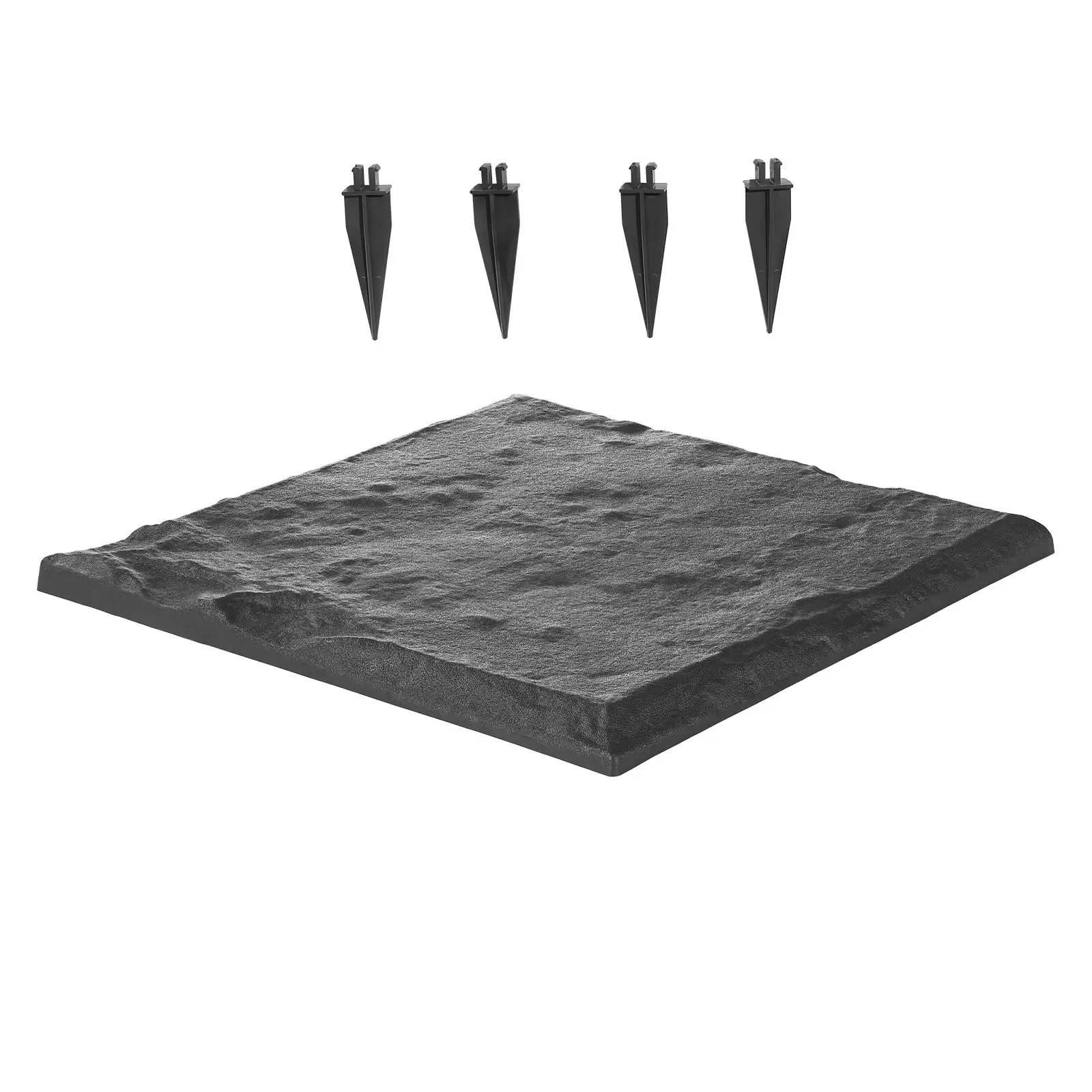Garden Stepping Stones, 4Pcs 15.5 x 15.5 in, Decorative with Stakes, Weather-Resistant Plastic Pathway Pavers, Smooth Surface