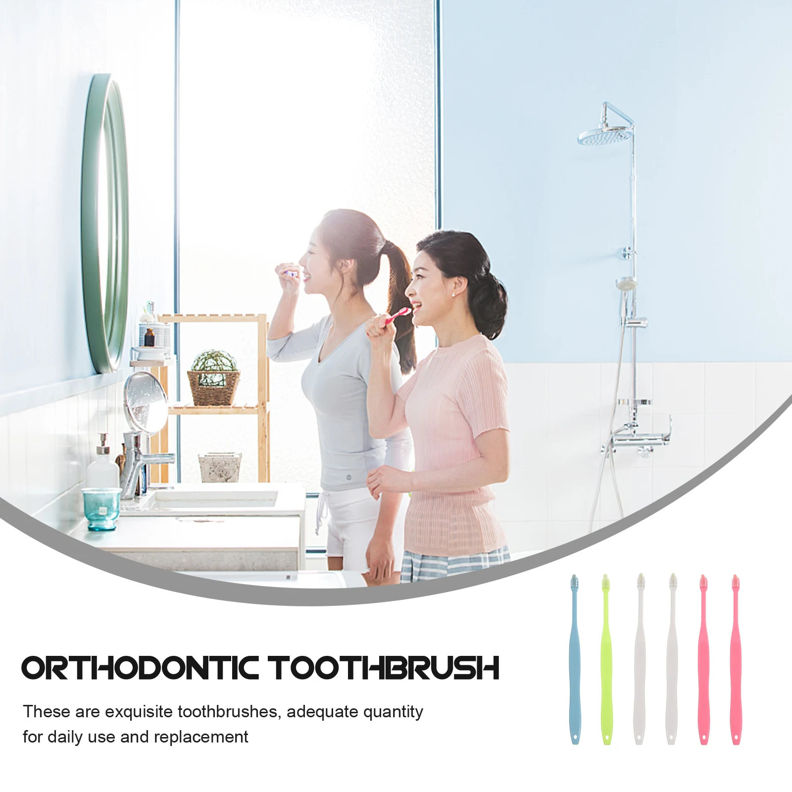 

6pcs Plastic Interdental Brush For Orthodontic Braces Teeth Cleaners Tapered Design Oral Cleaning Tool Durable Nylon Bristles