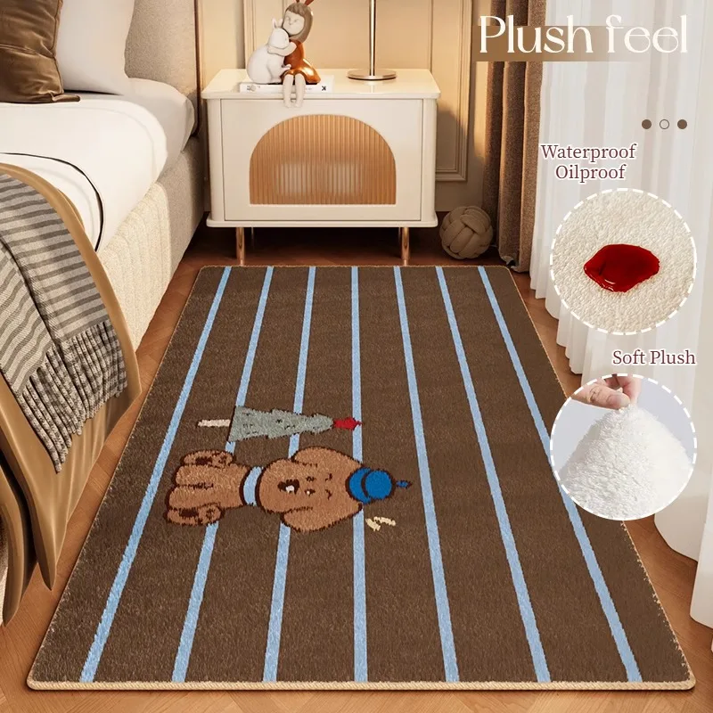 

Bedroom Bedside Carpet Long Rug Cartoon Cute Living Room Coffee Table Non-slip Floor Mat Winter Thick Soft Fluffy Carpet Tapis