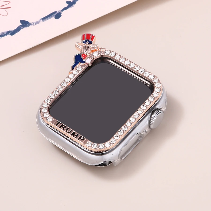 1PC Trump Strap For Apple Watch Band Series 9 8 7 SE 6 5 4 Metal Bracelet 45mM 44mm Strap And  Protection Case 41MM  40Mm Strap