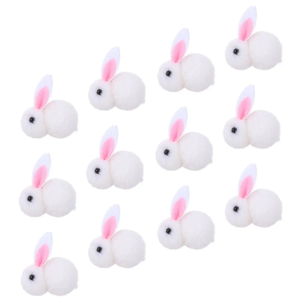 

12 шт. рождественских украшений в виде кроликов, милые миниатюрные зайчики, декоративные фигурки для елки, настольные украшения для вечеринок, мини-кролики
