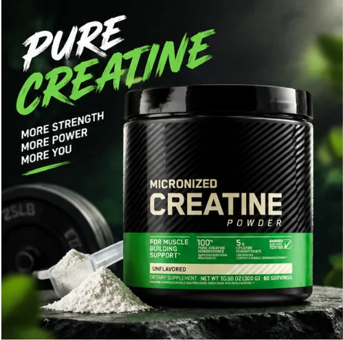 Pure Unflavored Micronized Creatine Powder Fine Dissolvable Powder for Workout Fitness Daily Nutrition 300 Gram
