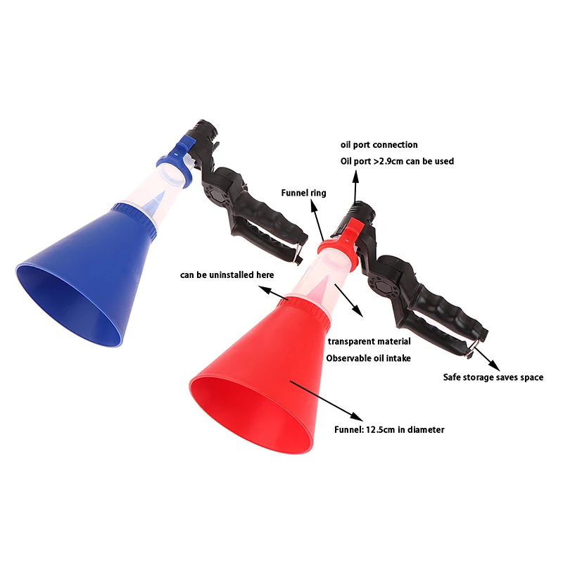 Universal Engine Oil Filling Funnel Set Plastic Adjustable Gasoline Adapters Change Equipment Car Refueling Accessories Tool Kit