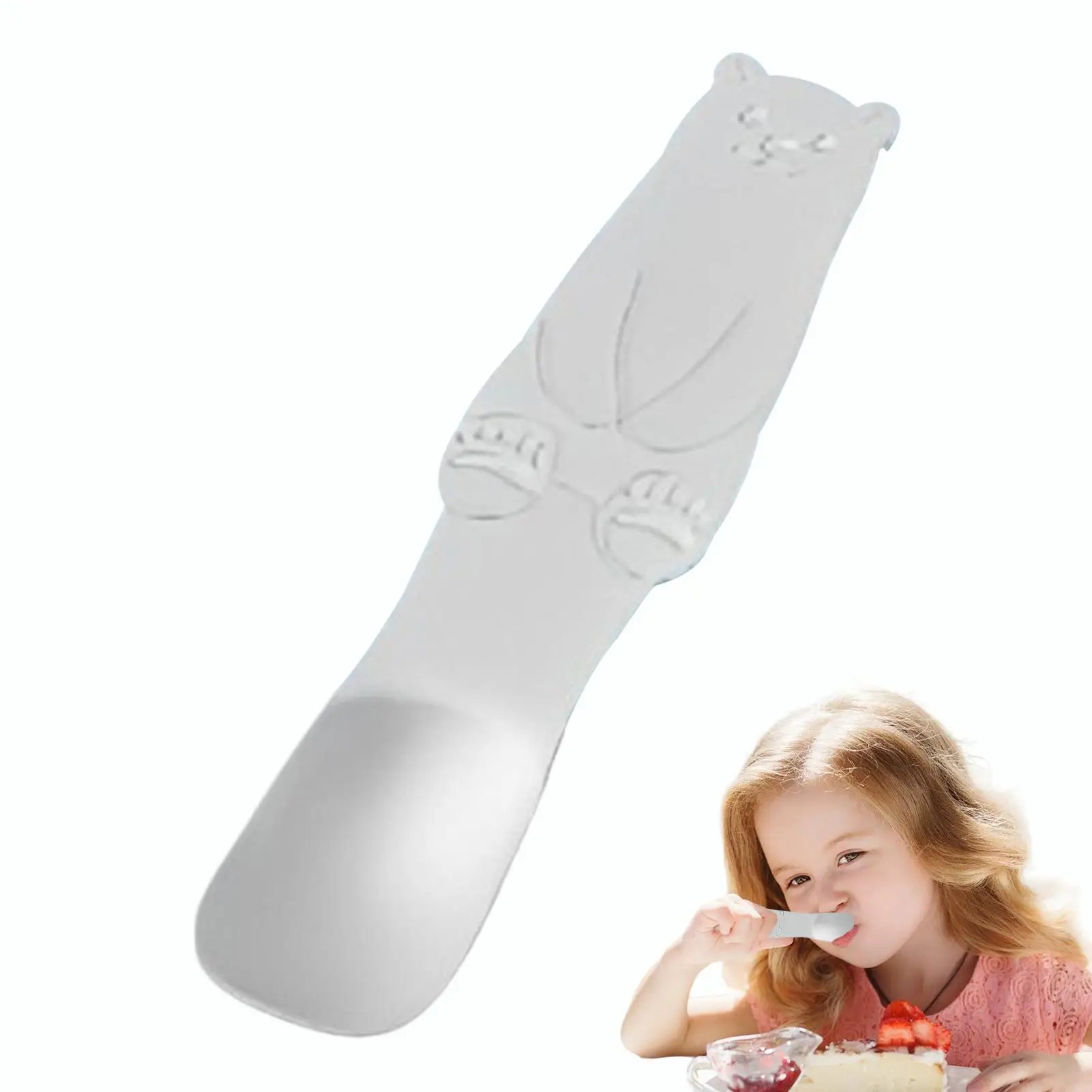 

Маленькие ложки для десерта, милые прочные многофункциональные серебряные изделия, десертные чайные ложки для детей, друзей, взрослых, фестивалей на день рождения