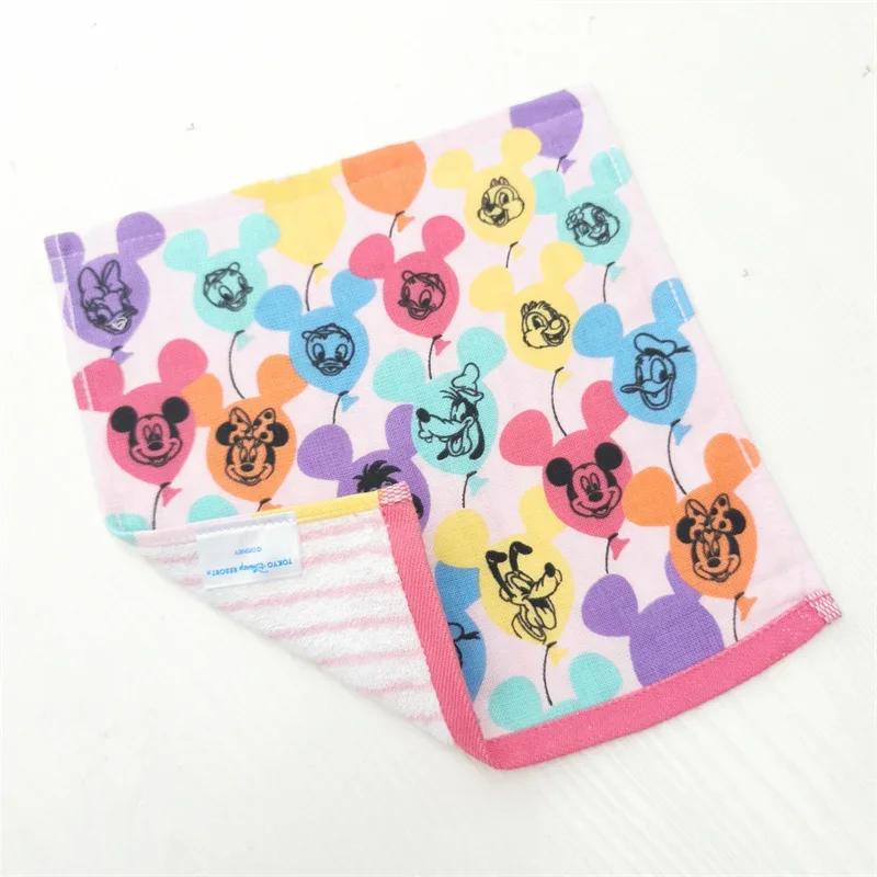 Disney Towel Cartoon Cotton Children Kids Handtowel Boy Girl Adult Face Towel Minnie Mickey Mouse Water Absorbing Towel 24x24cm