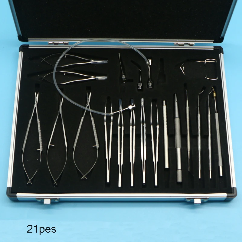 Ophthalmic microinstruments imported high-quality stainless steel titanium alloy 21-piece microinstruments set