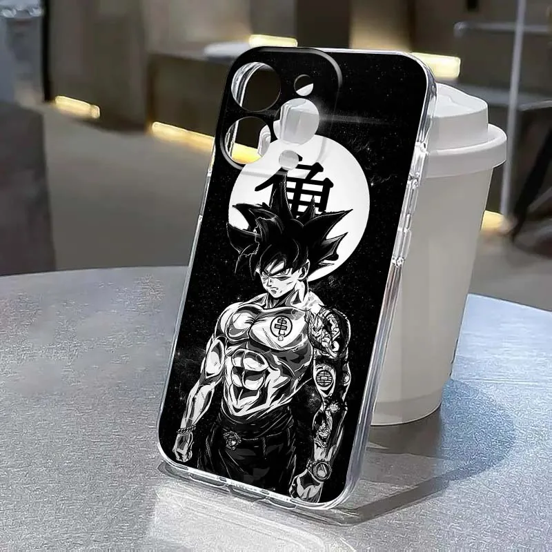 

Logo Art Goku Dragon Ball For Apple iPhone 17 Air 16e 16 15 14 13 12 11 Mini Pro Max Plus Transparent Soft Cover Phone Case