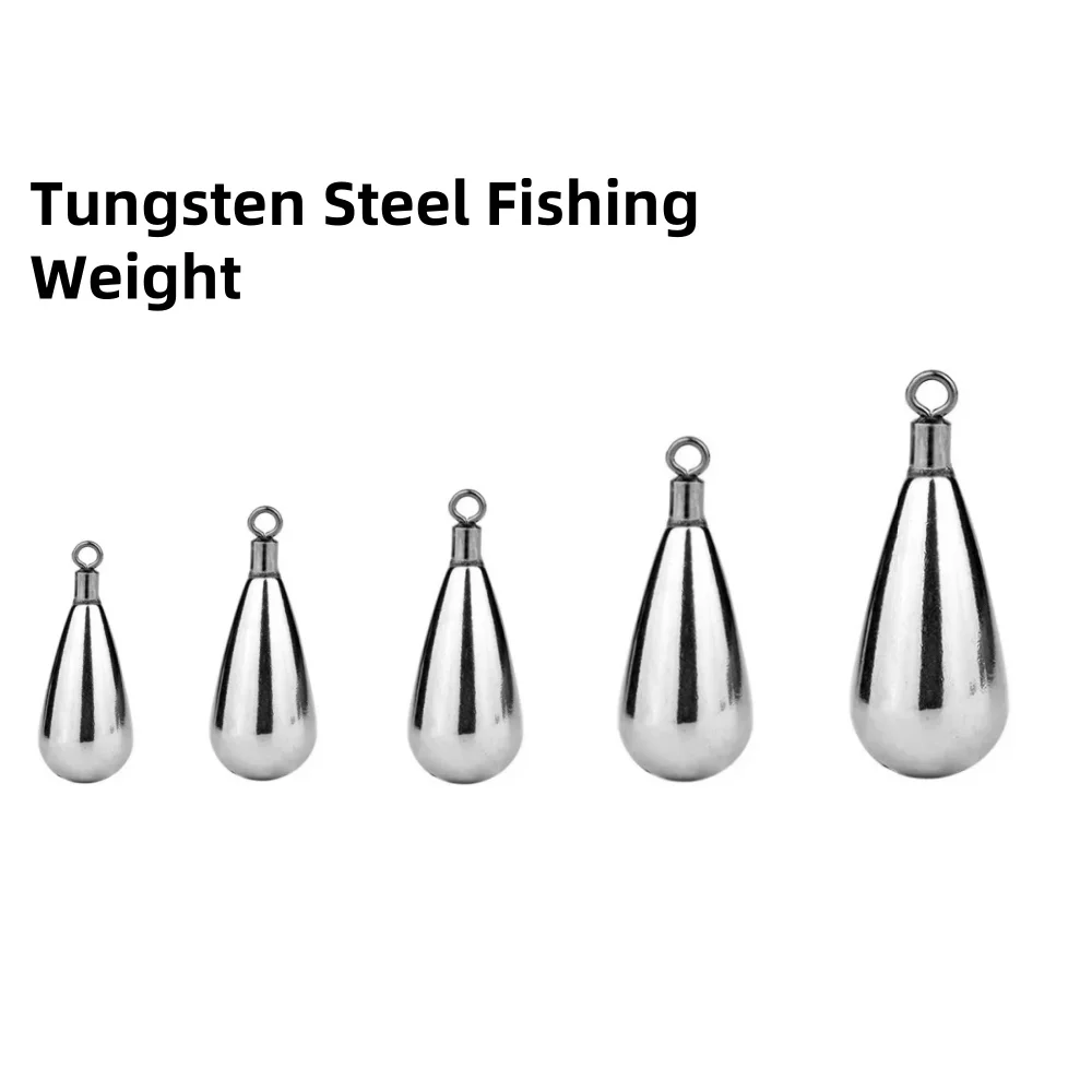 

Tungsten Steel Fishing Weight 5/10PCS Sinker Mold 2.7g 3.5g 5.3g 10.5g 14g Fishing Dropshot Fishing Accessories