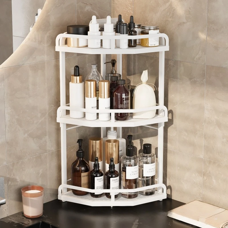 

Storage Rack Toilet Bathroom Countertop Cosmetics Desktop Corner Shelf