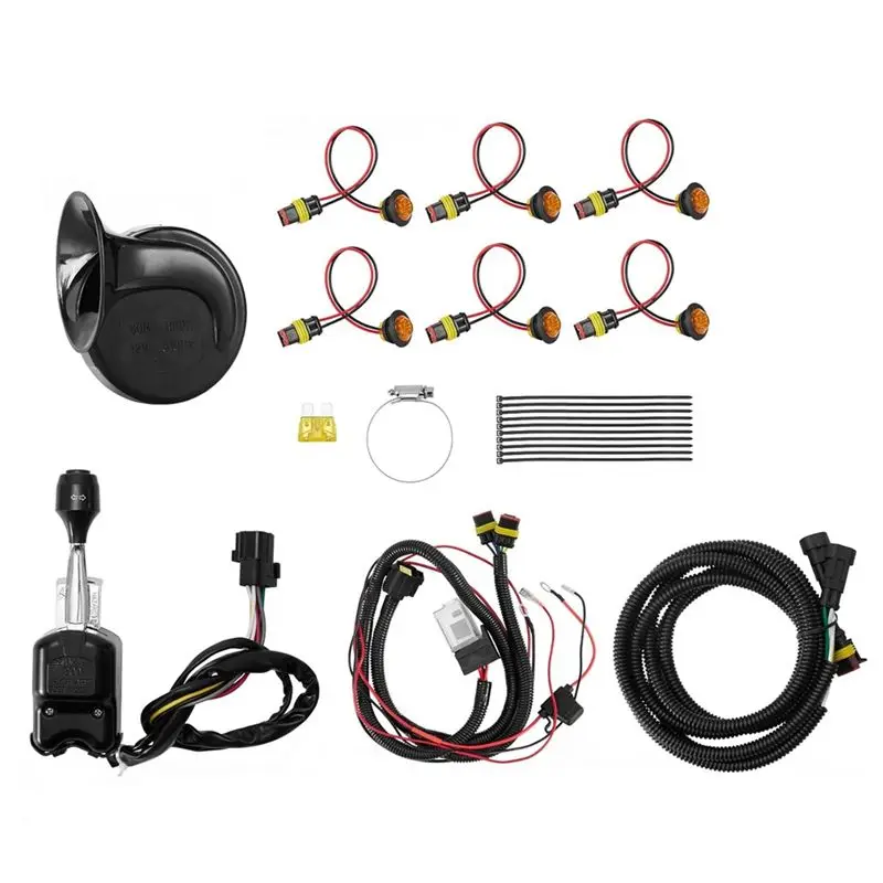 

ABHY-ATV UTV Turn Signal Kit, Universal Street Legal Kit With Horn/Hazard/Blinker/Column Turn Switch & Relay Fuse