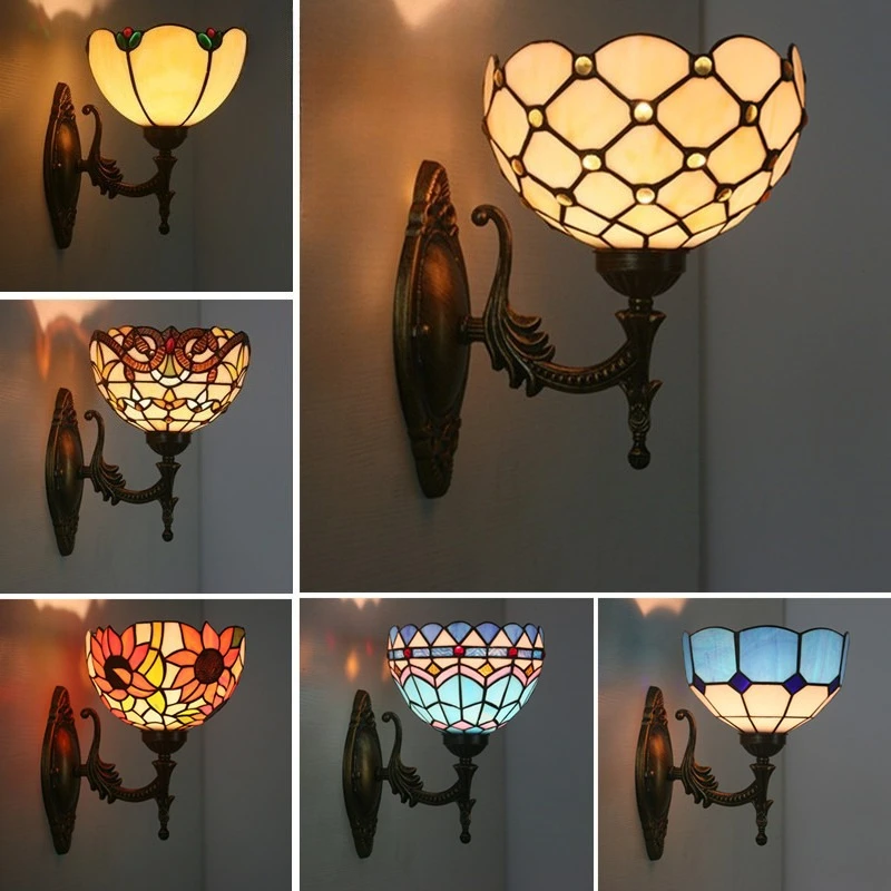 

European Retro Glass Wall Lamp Living Room Corridor Corridor Staircase Balcony Decorative Atmosphere Lighting