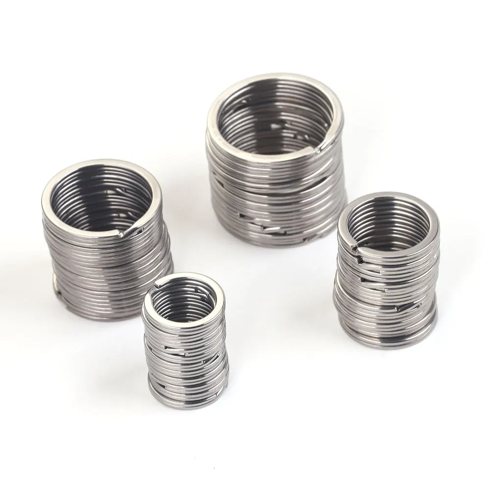 ステンレス製キーリング,15〜35mm,10個,丸型,フラットキー用リング