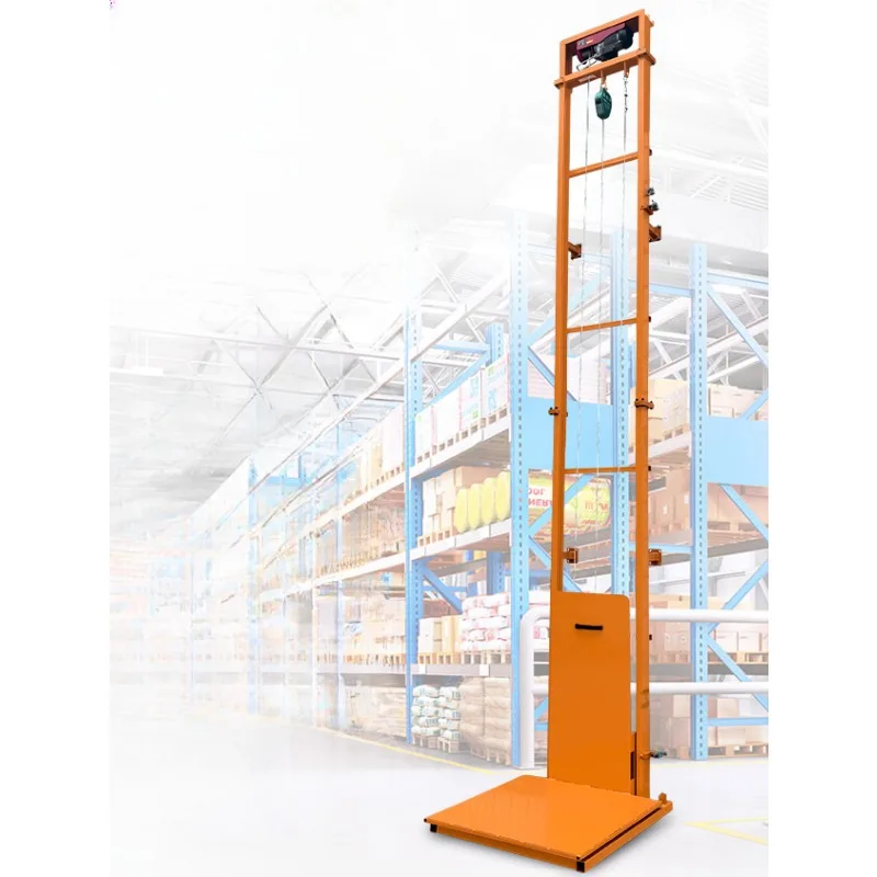 Simple anti-fall small elevator warehouse factory electric lifting platform household unloading hoist