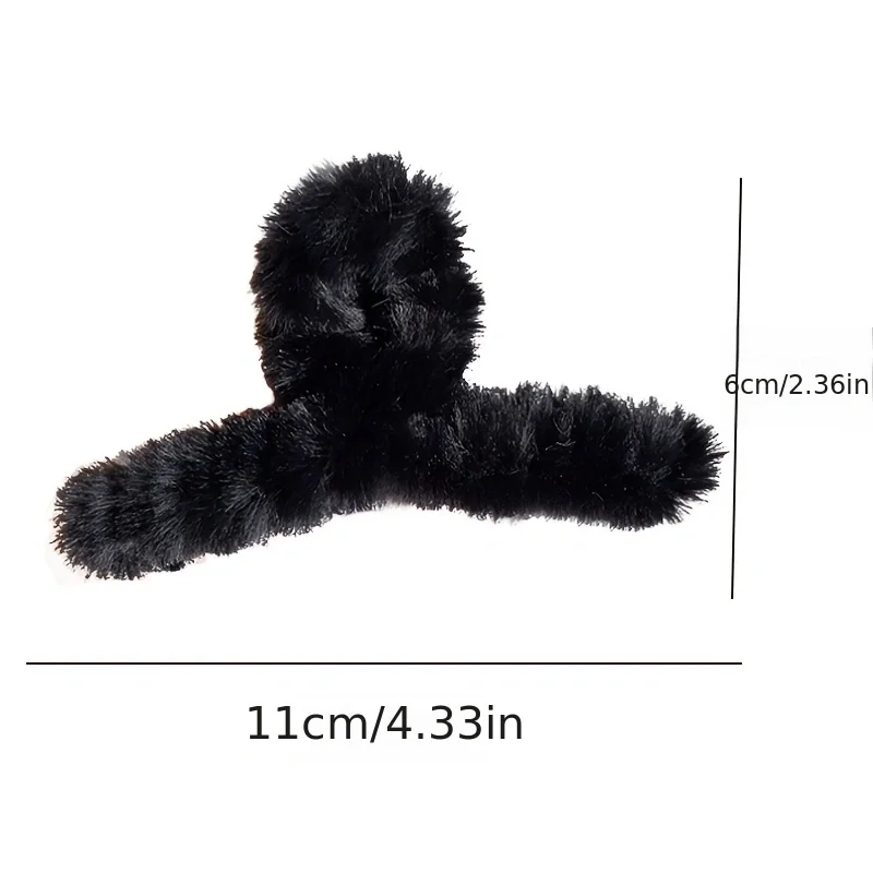 Plush Hair Clip for Women Korean Style Elegant Hair Claw Fashion Girl Shark Clip