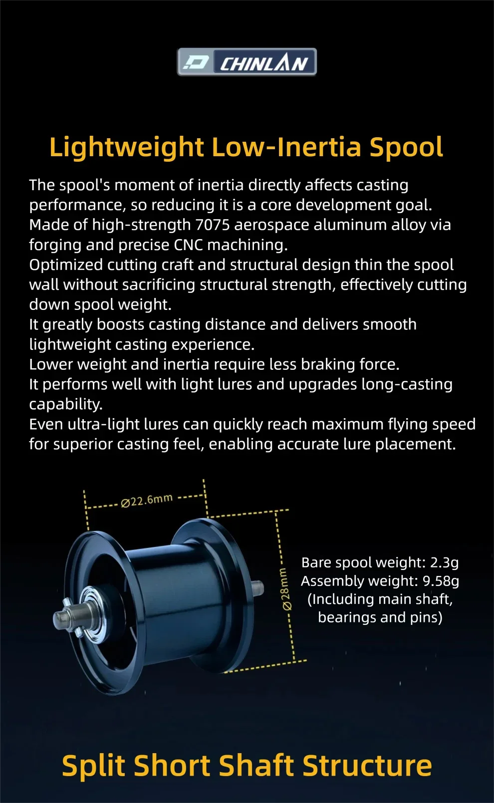 DMK Yancey Universal DC Baitcasting-Rolle 8.5:1 Bremsklicker Vielseitig 3.5-17g Ködergewicht Angelzubehör – Detail 6