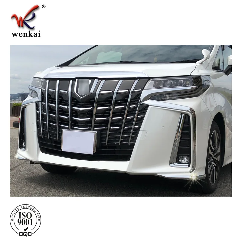 2 PCS ABS Chrome External Accessories Front Bumper Molding Trim Cover Garnish for Toyota Alphard 30 2018 2019