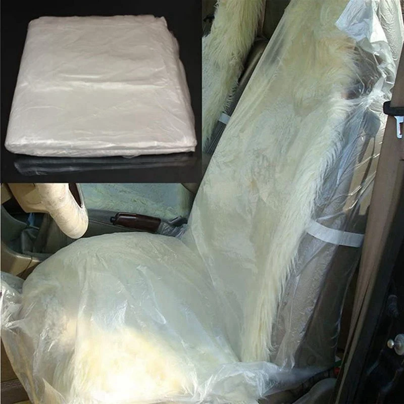 100Pcs Automotive Plastic Seat Vehicle Maintenance Beauty Disposable Automotive Car Seat Cover Dust And Dirt