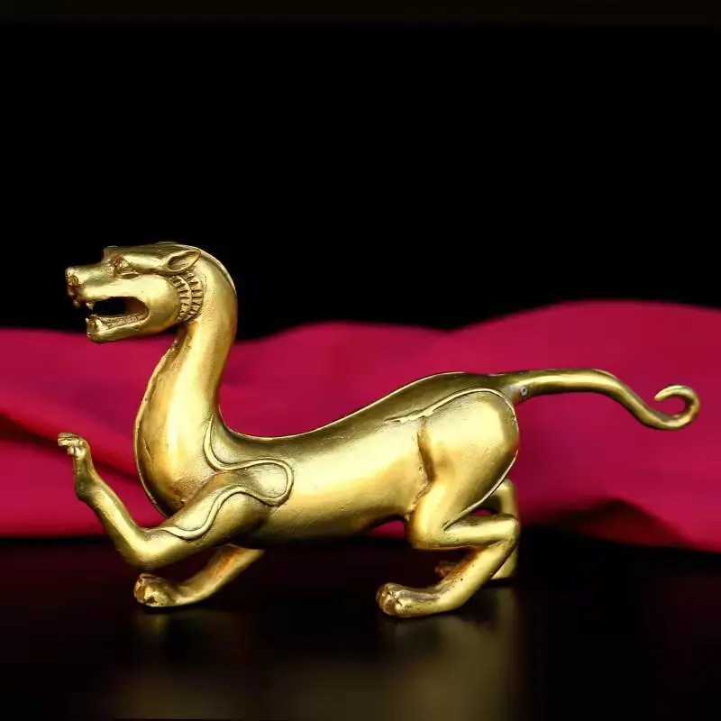 -Legged Beast Figurine Brass Green Dragon White Tiger Vermilion Bird Black Granite Home Copper Four Beasts