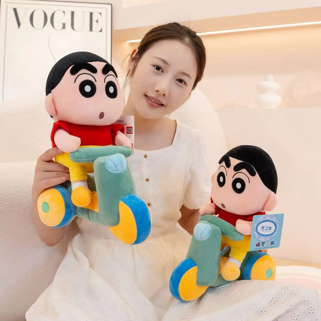 Miniso's latest cycling crayon doll, filled with plush toys, cartoon anime cute pillows, children's birthday gifts, fun dolls