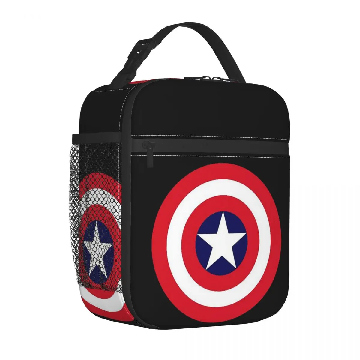 Custom Avengers Captain America Shield Logo Lunch Bag Thermal Cooler Insulated Lunch Box Office Work School Leakproof Tote Bags