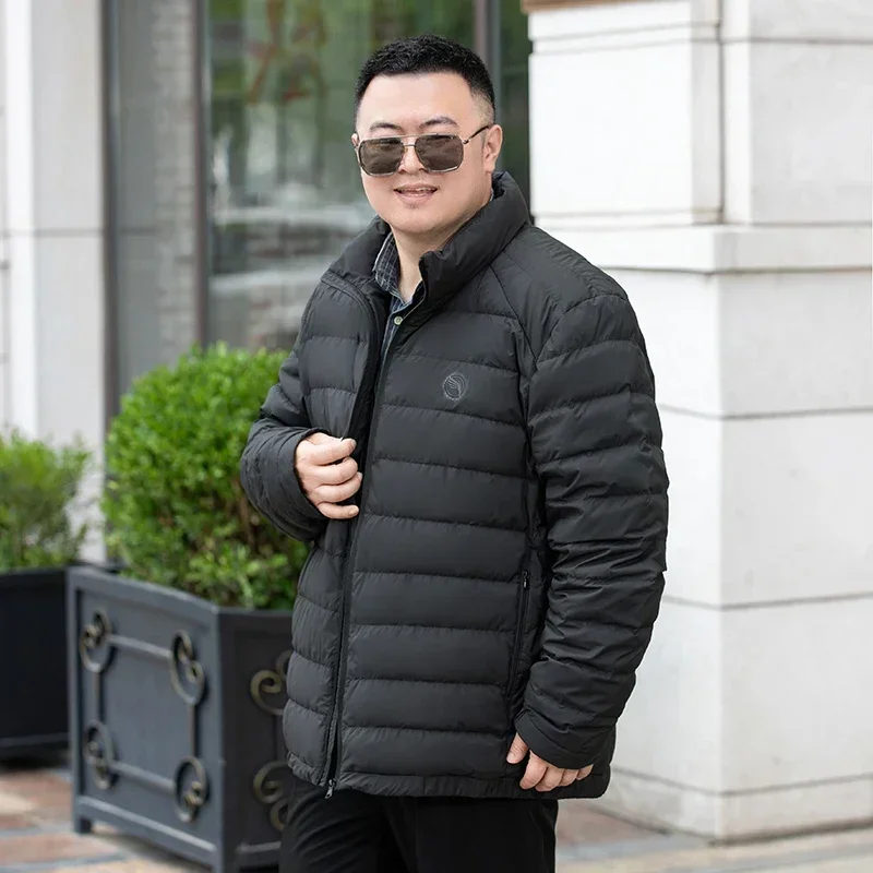 3XL-9XL Plus Size Luxury Men's Winter Plus Size Down Jacket Stand Collar 85 Duck Down Light Warm Clothes Simple Coat New Product