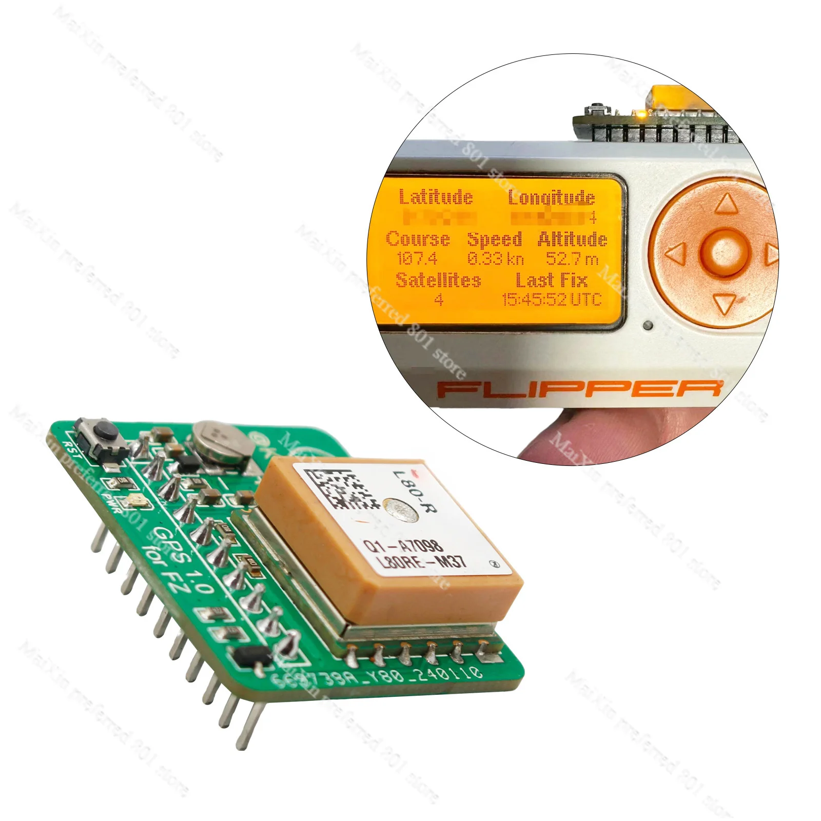 Adapted to flipper zero GPS module, with antenna integrated module unleashed firmware