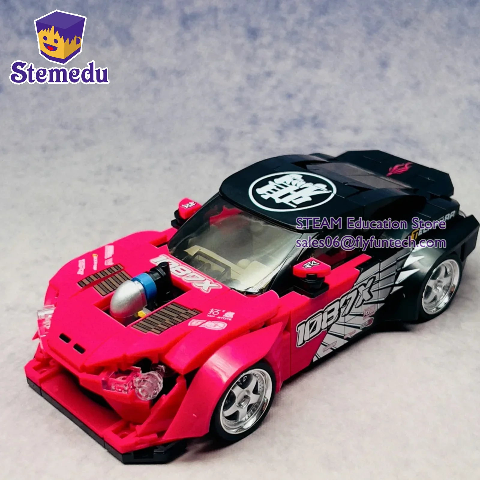 

PB8851 1087X Drift Racing Sports Car Building Blocks Supercar Vehicle with Display Box Puzzle Toys Holiday Gift for Kid Adult