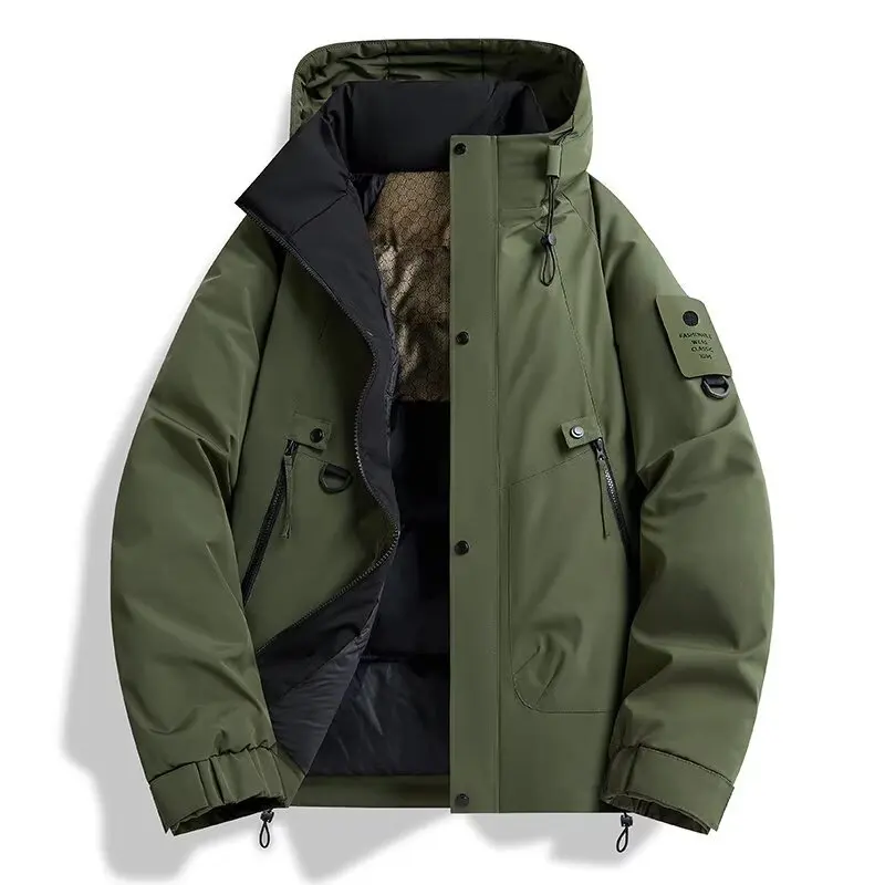 

2025 New Men's Winter Coat Thickened and Warm Loose Cotton Jacket Outdoor Ski Jacket Padded Jacket