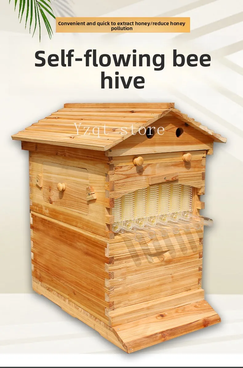 Self-flowing bee box, fir boiled wax bee box, automatic honey flow device, a full set of new beekeeping special tools