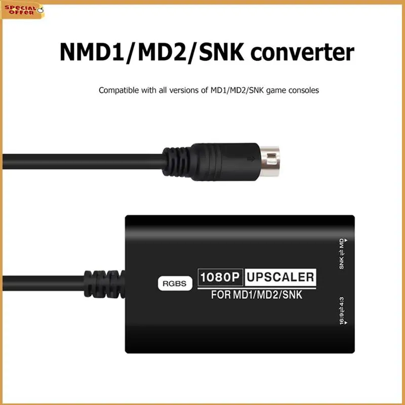 A69Z-محول متوافق 16/9 4/3 RGBS HD محول الفيديو وحدة التحكم ملحقات الألعاب لـ SEGA MD1 MD2 SNK