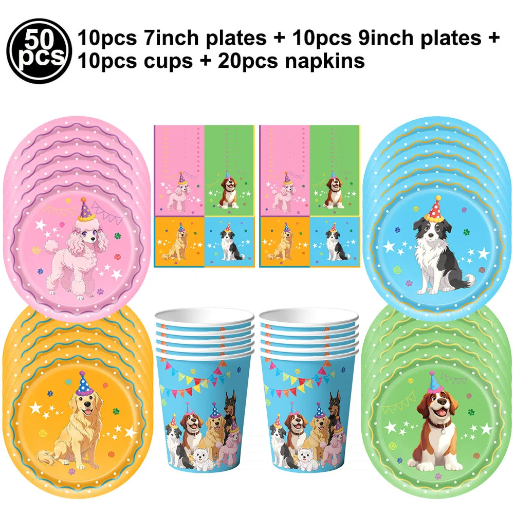 Dog Birthday Party Supplies Pet Dog Birthday Banner Balloons Cake Decorations Pet Puppy Theme Birthday Party Decors Supplies