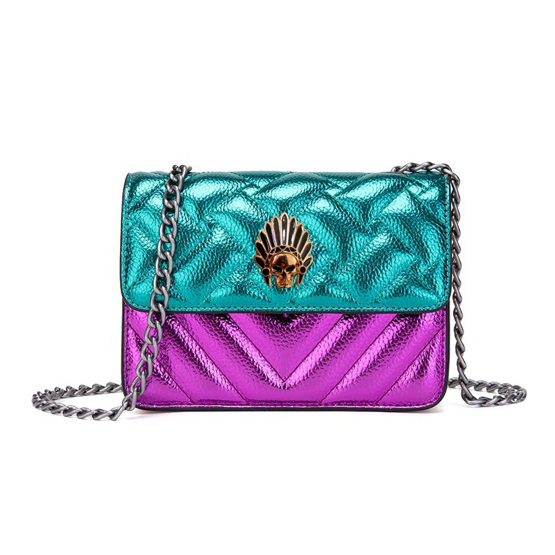 Mini bolsa pequena dourada, nova bolsa de corrente em forma de diamante da moda primavera e verão, bolsa crossbody envelope vermelho de alta qualidade B4